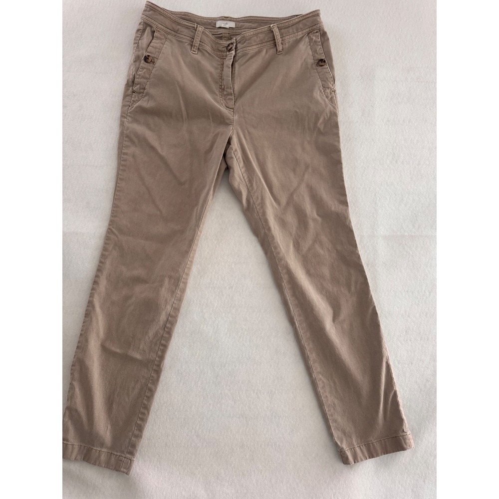 J.Jill Tan Khaki Slim Leg Trousers Cotton Tencel Stretch Pants 10 Petite RN97641